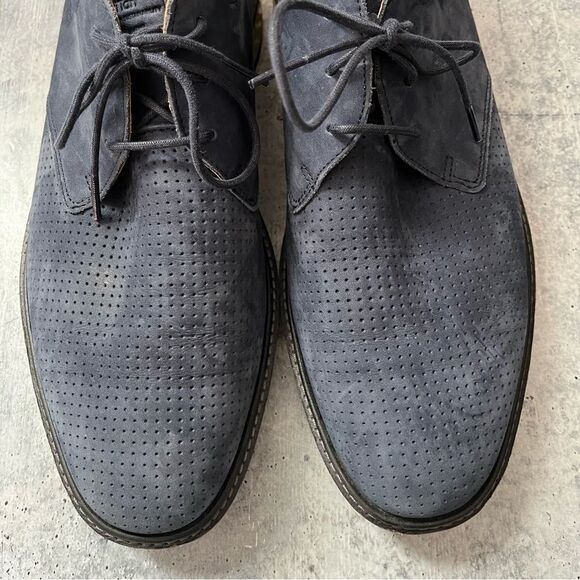 Ecco S.T.1. Hybrid Blue Suede Oxfords 10-10.5 - Picture 5 of 9